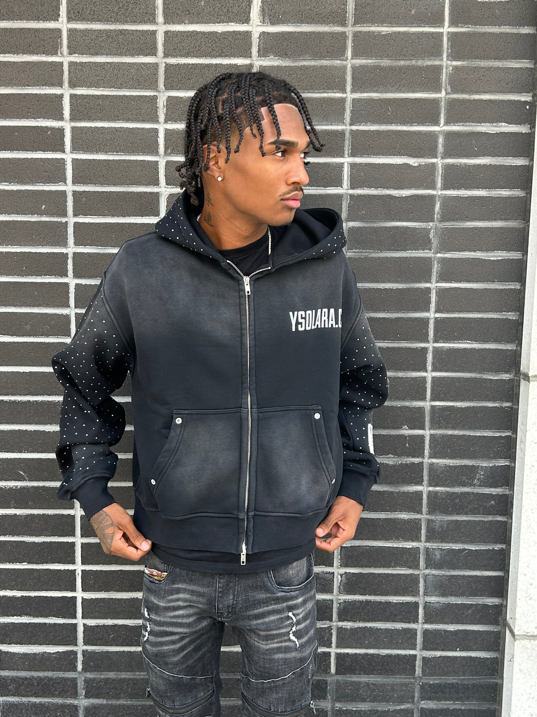 Ysolara Rhinestone Hoodie